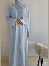 Plain Regular Zoom Front Open Abaya – Sky Blue